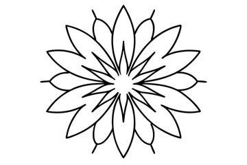 A simple Flower Burst line art vector white background