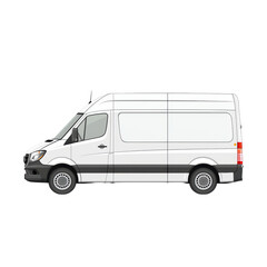 Naklejka premium detailed white delivery van with sleek design and spacious cargo area, ideal for transporting goods efficiently. isolated on transparent background