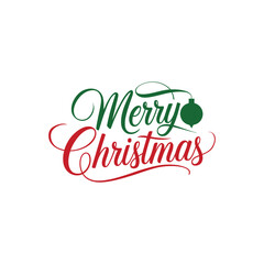 Merry Christmas lettering typography Vector holiday illustration element design
