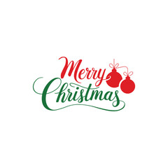 Merry Christmas lettering typography Vector holiday illustration element design