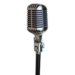 Fototapeta premium Retro Microphone Isolated on White Background