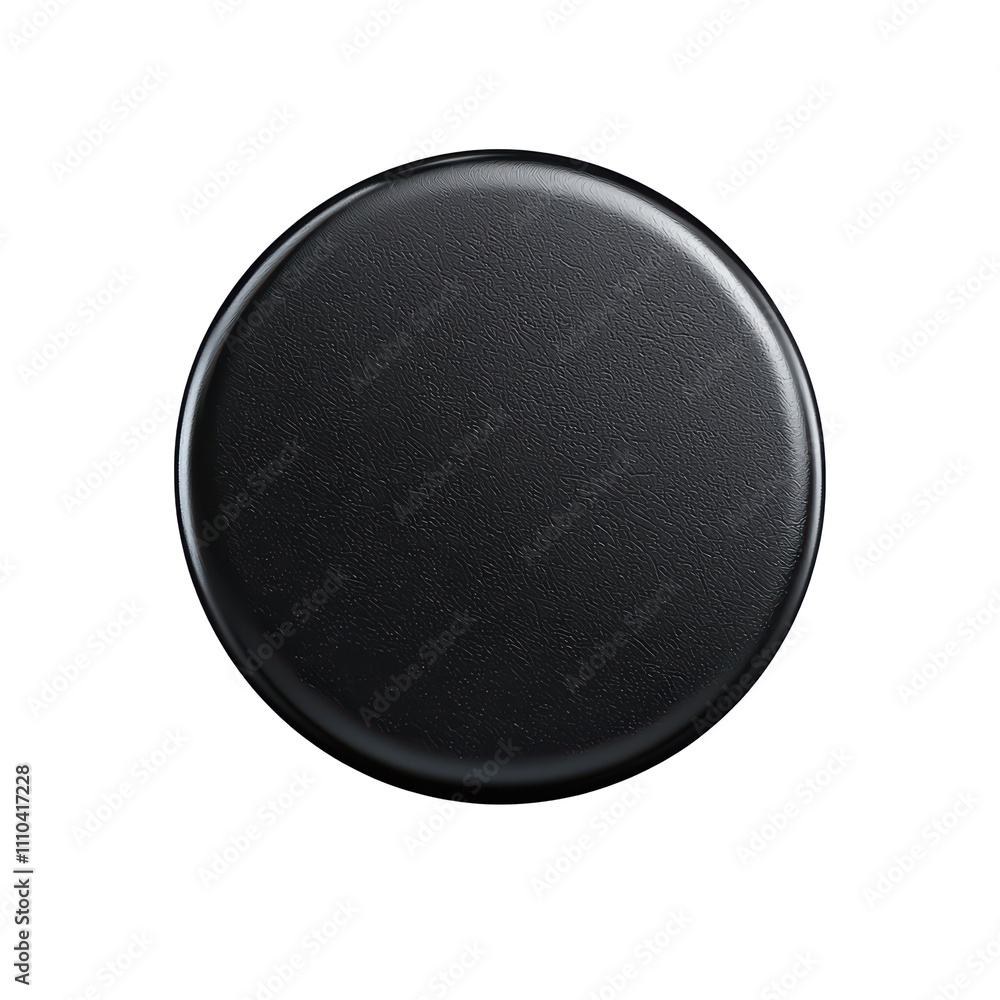 Poster smooth black circular object with textured surface, ideal for various design applications. isolated 