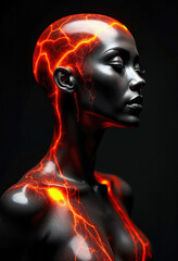 A beauty with fiery skin.