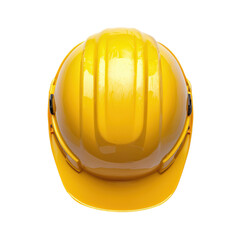 Yellow hard hat for construction safety, durable and protective gear. isolated on transparent background