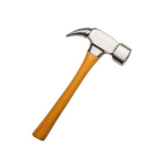 sturdy hammer with wooden handle and metal head, ideal for construction and DIY projects. isolated on transparent background
