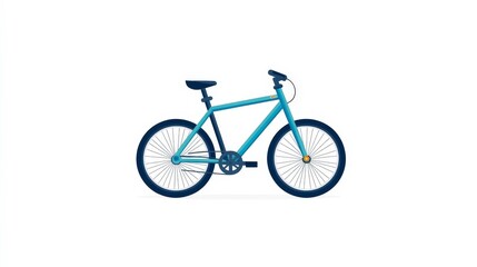 Obraz premium Stylish Blue Bicycle Graphic on Clean White Background