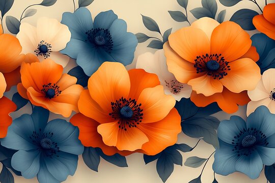 Tiling vector patterns, vintage-inspired, showcasing seasonal flora in autumnal shades. Seamless tiling ensures versatility for various project needs.
