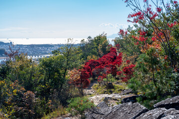 日本の兵庫県赤穂市の雄鷹台山の美しい風景