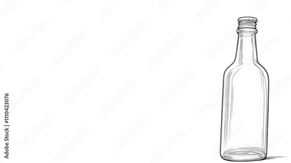 Poster clear glass bottle design with empty space for custom labeling