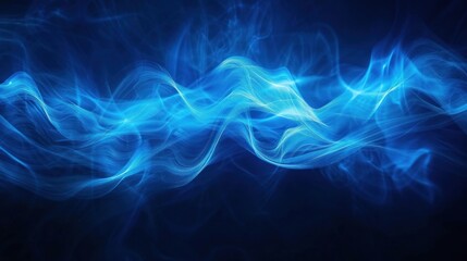 Fototapeta premium Artistic abstract dark blue background illuminated by ultraviolet neon lights, AI generated image