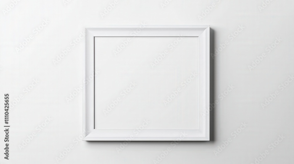 Poster empty white frame on minimalist background for artwork display