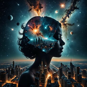 Psychedelische Abstraktion Gedanken &uuml;ber den Kosmos 1х1. Hintergrund f&uuml;r das Design 3.