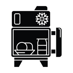 Mini fridge icon vector on white background