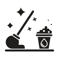Mop icon vector on white background