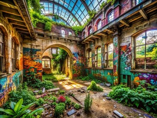 Fototapeta premium Urban Exploration: Discovering Hidden Gems in Abandoned Places and Urban Landscapes for Adventurous Souls Seeking Unique Photography Opportunities