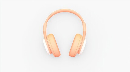 Modern Orange Headphones on a Minimalist White Background