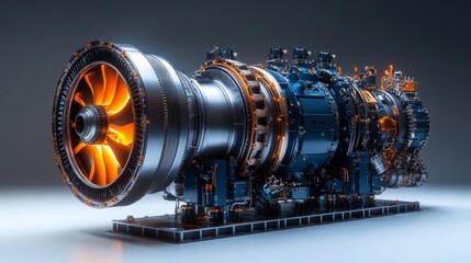 Turbine Engine Mockup Isolated on a White Background. Generative AI