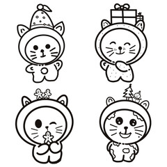 Set of drawing lines for a Christmas day , lines art