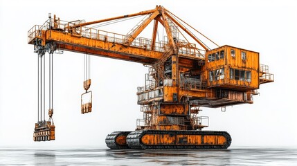 Stacking Cranes for Cargo on White Background. Generative AI