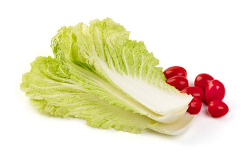 Fresh green lettuce, isolated on white background.