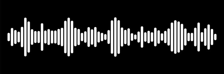 Obraz premium Sound Wave Symbol of Equaliser. Isolated on black background.