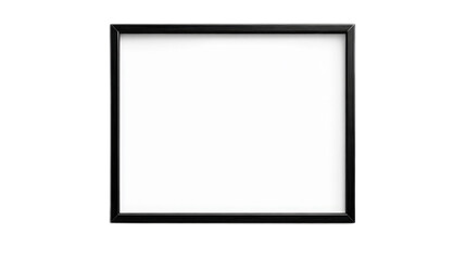Blank Picture Frame with Black Border on White Background