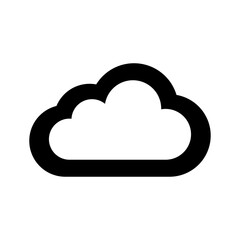 Cloud computing icon with a cloud symbol for internet or data storage