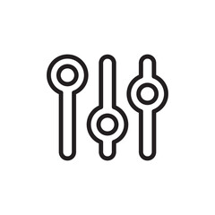 sound control icon with three lines and movable knobs for audio adjustment