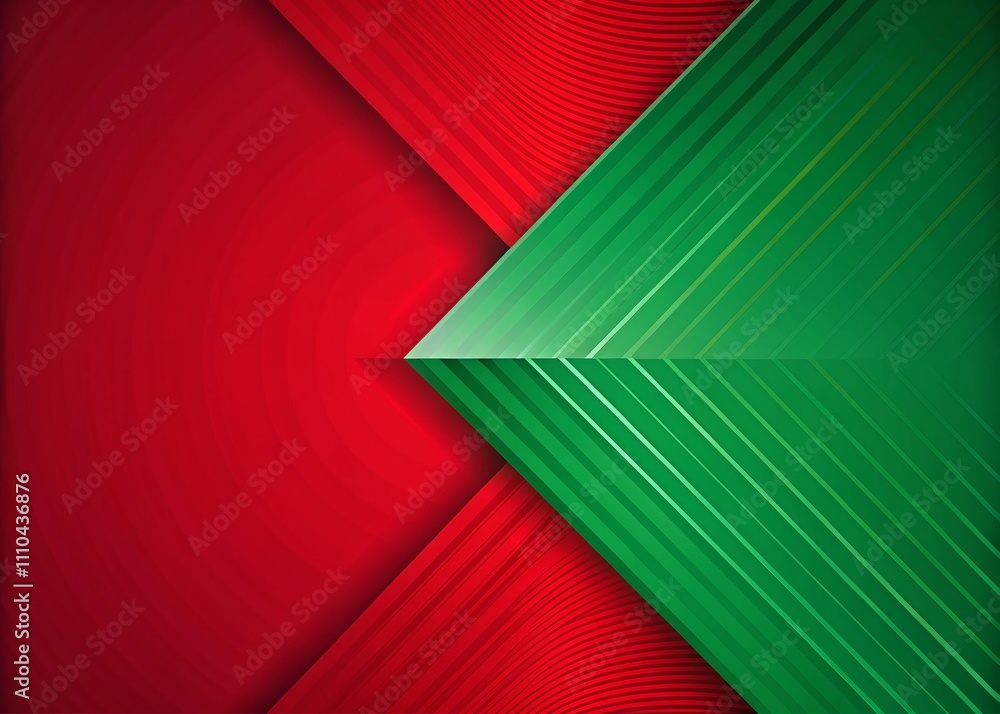 Aufkleber vibrant red and green color composition with left positioned subject and ample copy space for creati