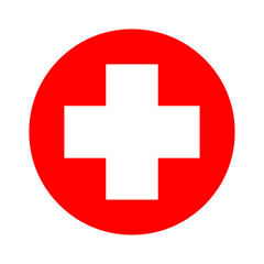 Red cross icon for medical aid or emergency