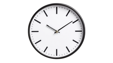 Simple Wall Clock with Black Markers and Minimalist Design