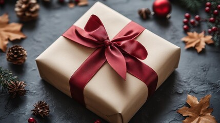 Valentine's Day Gift Mockup with Ribbon Cascading. Generative AI