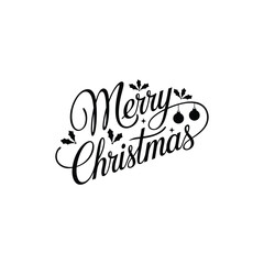 Merry Christmas lettering typography Vector holiday illustration element design
