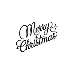 Merry Christmas lettering typography Vector holiday illustration element design