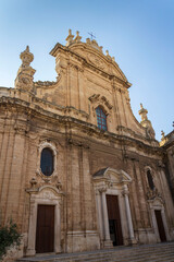 Domed Roman Catholic Monopoli cathedral, Basilica of the Madonna della Madia or Santa Maria della Madia, Monopoli, Apulia, Bari province, Italy