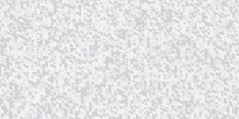 Abstract geometric white and gray background seamless low polygon triangle texture wallpaper. Triangle shape retro wall grid pattern geometric ornament tile vector square element design.