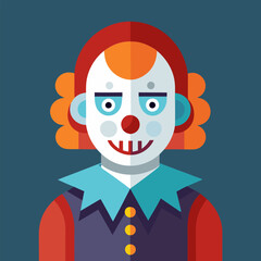 Colorful Clown Face Illustration