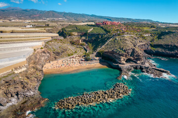 Fototapeta premium Aerial view of Playa Abama beach, Tenerife, Canary Islands, Spain