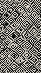 Black Square pattern hand drawn design on White background illustration