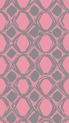 Gray Diamond pattern hand drawn design on Pink background illustration