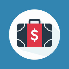 Money suitcase icon for budget planning and savings
