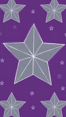 Gray Star pattern hand drawn design on Purple background illustration
