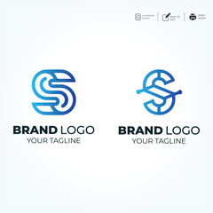 vector S Letter minimalist creative business company Logo Design Free Icon