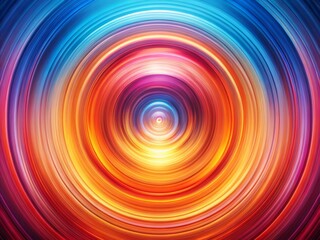 Obraz premium Abstract Background with Radiant Circular Spectrum in Vibrant Colors Transitioning Smoothly, Featuring Concentric Circles in Shades of Orange, Pink, and Blue for Stunning Visual Impact