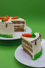 Carrot Cake with a Sliced Piece