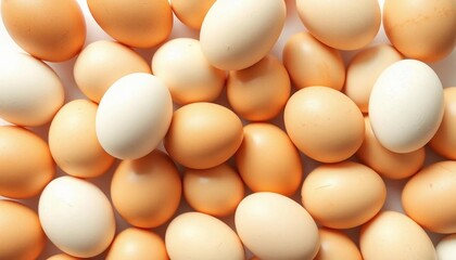 Collection of chicken eggs isolated on white or transparent background