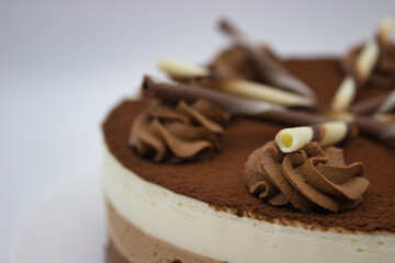 Layered Chocolate Cake with Decorative Toppings