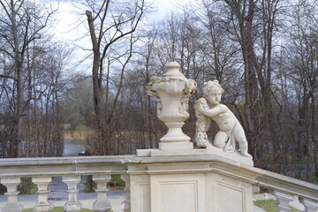 Angel statue made or marble in a palace