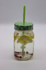 Refreshing Lemon Water in a Mason Jar