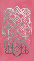 Silver Octagon pattern hand drawn design on Purple background illustration